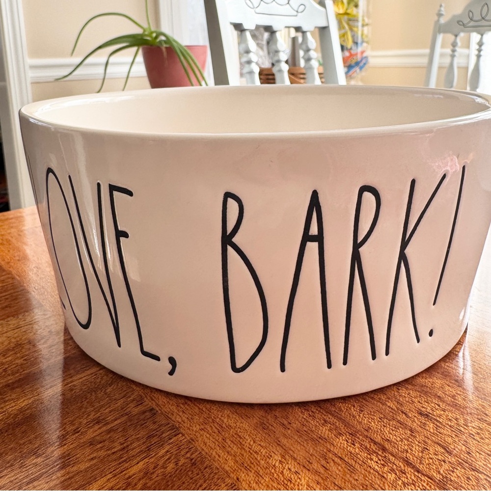 Rae Dunn Artisan Collection White Dog Bowl